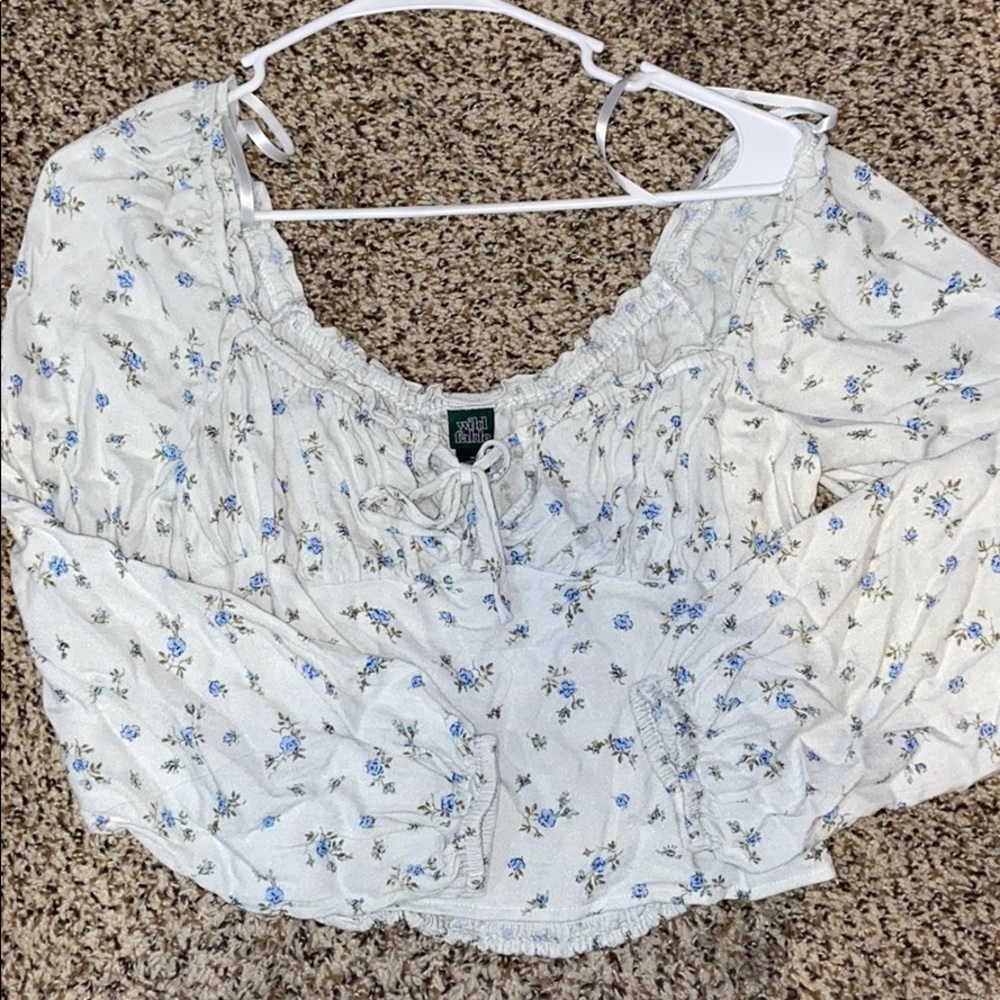 Floral off the shoulder crop top